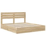 vidaXL Lit de Rangement Chêne Sonoma 180 x 200 cm Bois d'ingénierie