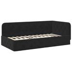 vidaXL Cadre de lit d'angle Noir 100 x 200 cm Velours