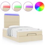 vidaXL Cadre de lit ottoman avec matelas crème 120x190 cm tissu