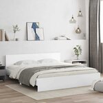 vidaXL Cadre de lit Blanc 137 x 188 cm Bois d'ingénierie