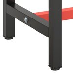 vidaXL Cadre de banc de travail Noir et rouge mat 170x50x79 cm Métal