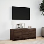 vidaXL Meuble TV avec LED chêne marron 97x34x40 cm bois d'ingénierie