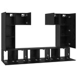 vidaXL Ensemble meuble TV 7 Pièces Chêne noir Bois d'ingénierie