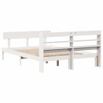 vidaXL Cadre de lit sans matelas blanc 140x190 cm bois de pin massif