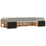 vidaXL Ensemble de canapés d'extérieur 7 pc Naturel et gris clair