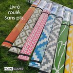 Tapis extérieur terrasse réversible - Tapis de jardin imperméable et résistant UV - Zena - Vert - 180x270 cm - HOMESCAPES