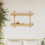 vidaXL Étagère Murale avec étagère Marron 75 x 26 x 60 cm Bambou