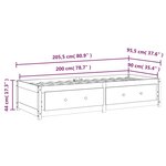 vidaXL Lit de jour 90x200 cm Bois de pin massif