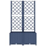 vidaXL Jardinière de jardin avec treillis Bleu Gris 80x40x136 cm PP