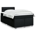 vidaXL Sommier à lattes de lit avec matelas noir 120x190 cm tissu