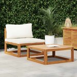 vidaXL Salon de jardin 2 Pièces avec coussin Bois d'acacia solide