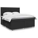 vidaXL Sommier à lattes de lit avec matelas Noir 180x200 cm Similicuir