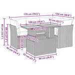 vidaXL Salon de jardin avec coussins 5 Pièces beige résine tressée