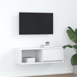 vidaXL Meuble TV blanc 80x31x25 5 cm bois d'ingénierie