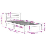 vidaXL Cadre de lit sans matelas cire marron 75x190 cm bois pin massif