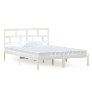 vidaXL Cadre de lit sans matelas blanc bois massif 140x200 cm