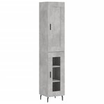 vidaXL Buffet haut Gris béton 34 5x34x180 cm Bois d'ingénierie
