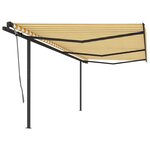 vidaXL Auvent automatique rétractable avec poteaux 6x3m Jaune et blanc