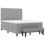 vidaXL Lit à ressorts avec matelas Gris clair 160 x 200 cm tissu