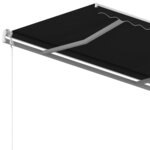 vidaXL Auvent manuel rétractable avec poteaux 4x3 m Anthracite