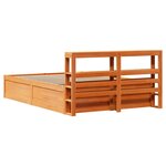 vidaXL Cadre de lit avec tête de lit cire marron 120x190cm bois de pin