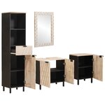 vidaXL Ensembles de salle de bain 4 Pièces Finition Lavage Blanc