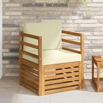 vidaXL Canapé d’extérieur Bois d'acacia massif et polyester Naturel