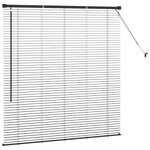 vidaXL Store de Fenêtre avec des rideaux Autre Noir 130 x 130 cm Aluminium