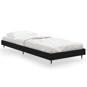 vidaXL Cadre de lit sans matelas noir 75x190 cm bois ingénierie