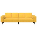 vidaXL Sofa en tissu avec coussin Jaune clair Tissu en velours côtelé