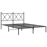 vidaXL Cadre de lit métal sans matelas avec tête de lit noir 140x200cm