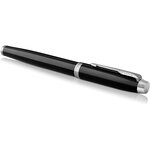 Stylo Plume IM Corps Laqué Noir Pointe Moyenne Attribut Chrome PARKER