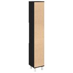 Armoire de salle de bain vidaXL Noir Chêne 30x30x179 cm en bois d'ingénierie