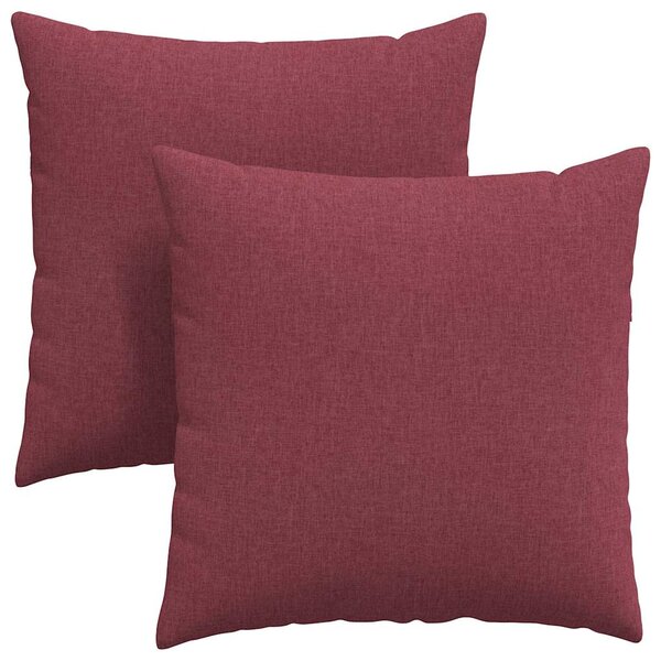 vidaXL Coussins de canapé 2 Pièces Bordeaux 80 x 80 cm tissu