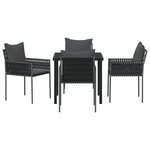 vidaXL Set de 3 Noir  Gris foncé Rattan PE Standard Robuste