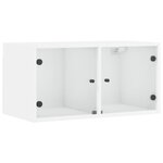 vidaXL Armoire murale avec portes en verre blanc 68 5x37x35 cm
