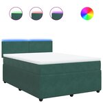 vidaXL Sommier à lattes de lit et matelas Vert foncé 160x200cm Velours