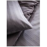 Parrure de lit uni fusain 100  Satin de coton 240 x 260 cm