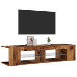 vidaXL Meuble TV avec lumières LED vieux bois bois d'ingénierie