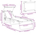 vidaXL Transat pliant avec auvent en tissu Oxford 600D noir