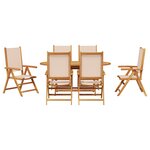 vidaXL Ensemble de Salle à Manger de Jardin 7 Pièces Beige en Bois Acacia