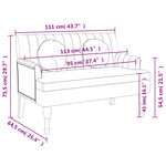 vidaXL Banc avec coussins gris clair 113x64 5x75 5 cm tissu