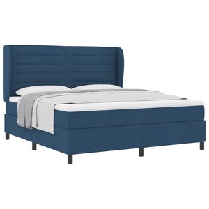 vidaXL Lit à ressorts avec matelas Bleu 180 x 200 cm tissu