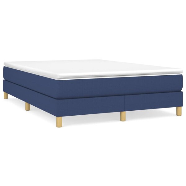 vidaXL Cadre de lit sans matelas bleu 140x190 cm tissu