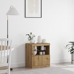 Buffet vidaXL avec lumières LED Chêne artisanal 60 5x37x67 cm