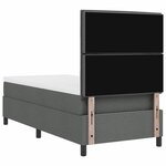 vidaXL Lit à ressorts avec matelas Gris foncé 100 x 200 cm tissu