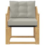vidaXL Canapé d’extérieur Bois d'Acacia Massif Blanc et gris clair