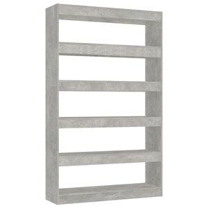 vidaXL Bibliothèque/Séparateur de pièce Gris béton 100x30x166 cm