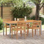 Table de jardin vidaXL 200x90x75 cm en bois d'acacia massif et métal