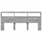 vidaXL Armoire tête de lit avec LED sonoma gris 220x17x102 cm